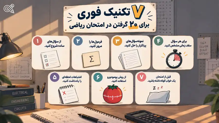 7 تکنیک فوری برای 20 شب امتحان