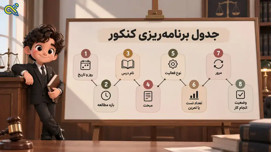 جدول برنامه ریزی کنکور