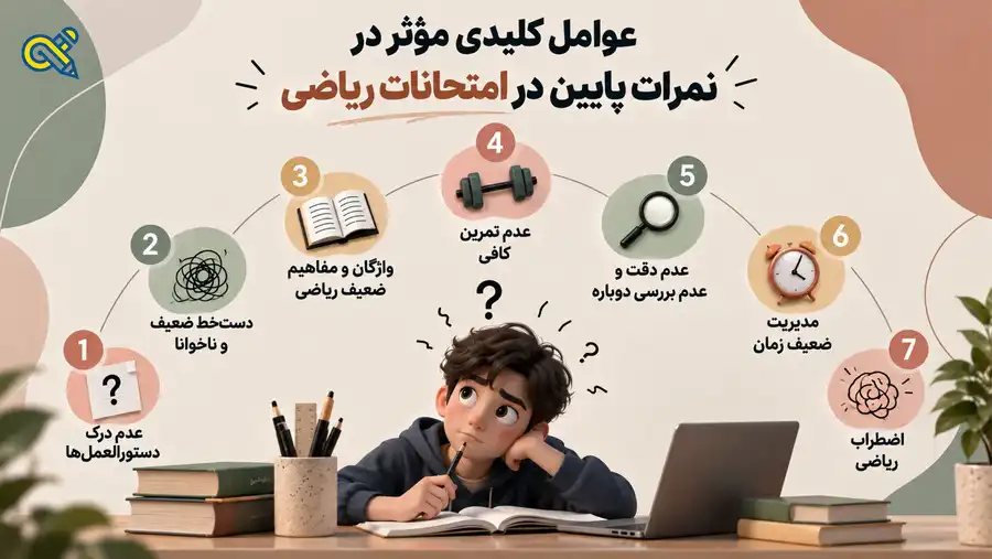 عوامل موثر و کلیدی در نمرات پایین در امتحانات ریاضی